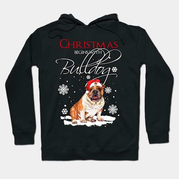 Christmas begins with Bulldog Hoodie by TeeAbe